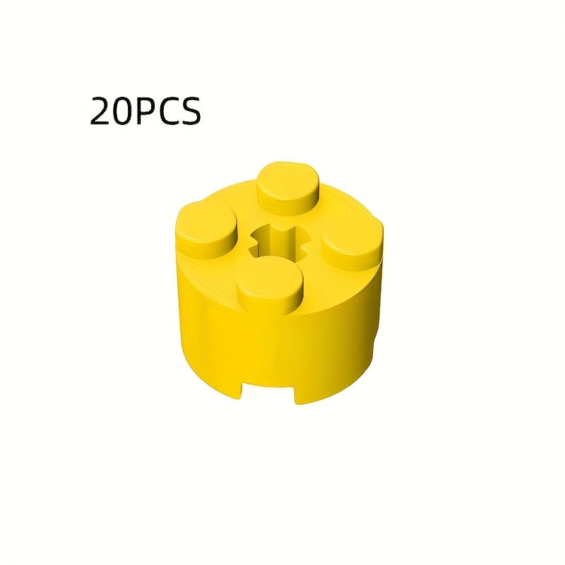 20pcs 2x2 Cross Cylinder Brick Tech Building Blocks DIY Toy Parts