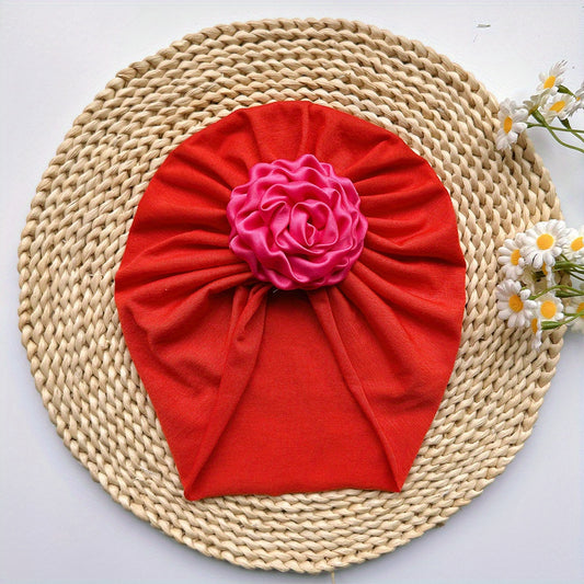 Baby Girls Flower Decor Turban Soft Hair Wrap Headband