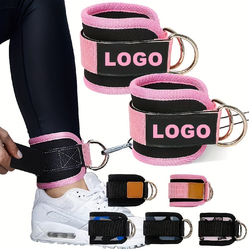 2pcs Adjustable D Ring Ankle Straps for Fitness Training