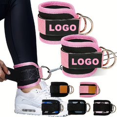 2pcs Adjustable D Ring Ankle Straps for Fitness Training