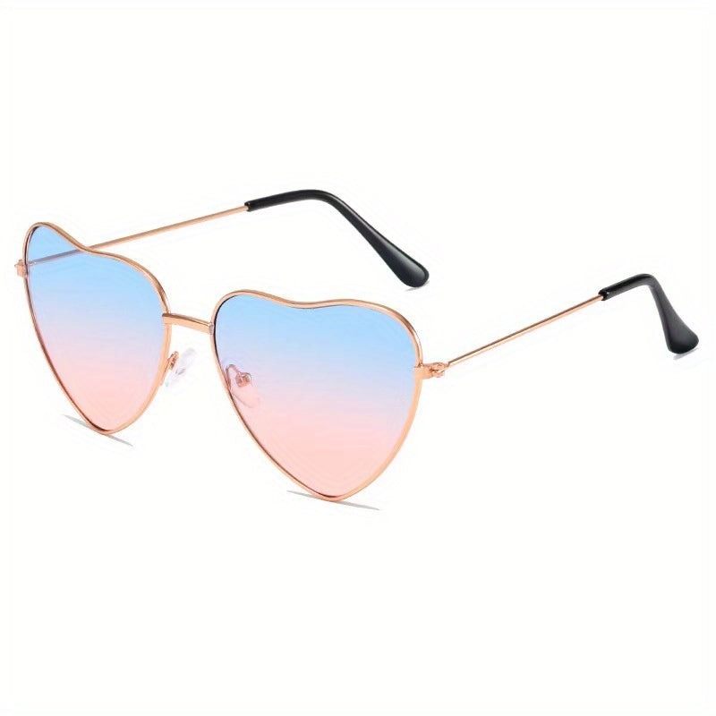 Men's Heart Shaped UV400 Metal Sunglasses for Outdoor Beach
