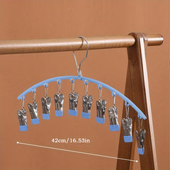 Dip Glue Sock Clip Stainless Steel Metal Hanger - 10 Clips Sock Rack