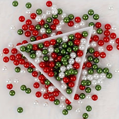 500pcs Christmas Red Green Pearls Sprinkle Paper DIY Jewelry Making Craft
