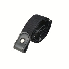 2pcs Elastic Waist Belt Women Men Buckle Adjustable No Buckle Stretch Belts