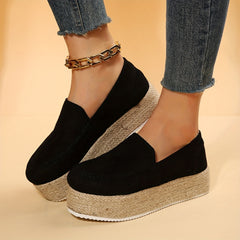 Women's Platform Espadrille Loafers Slip On Shoes Casual Walking Shoes