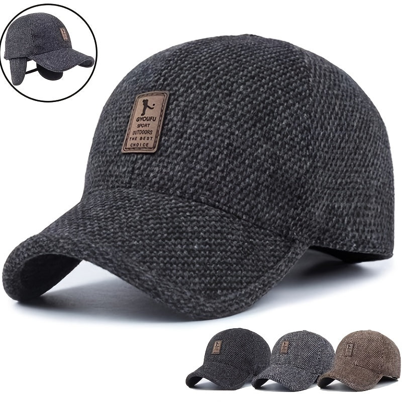 Men's Winter Ear Protection Baseball Cap - Windproof Thick Warm Cap