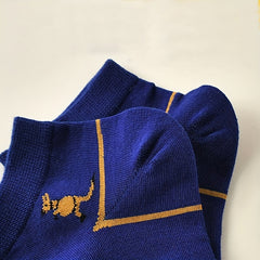 5 Pairs Kangaroo Print & Striped Low Cut Women's Socks