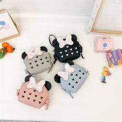 Kids Cartoon Bow Decor Crossbody Bag Waterproof Shoulder Bag