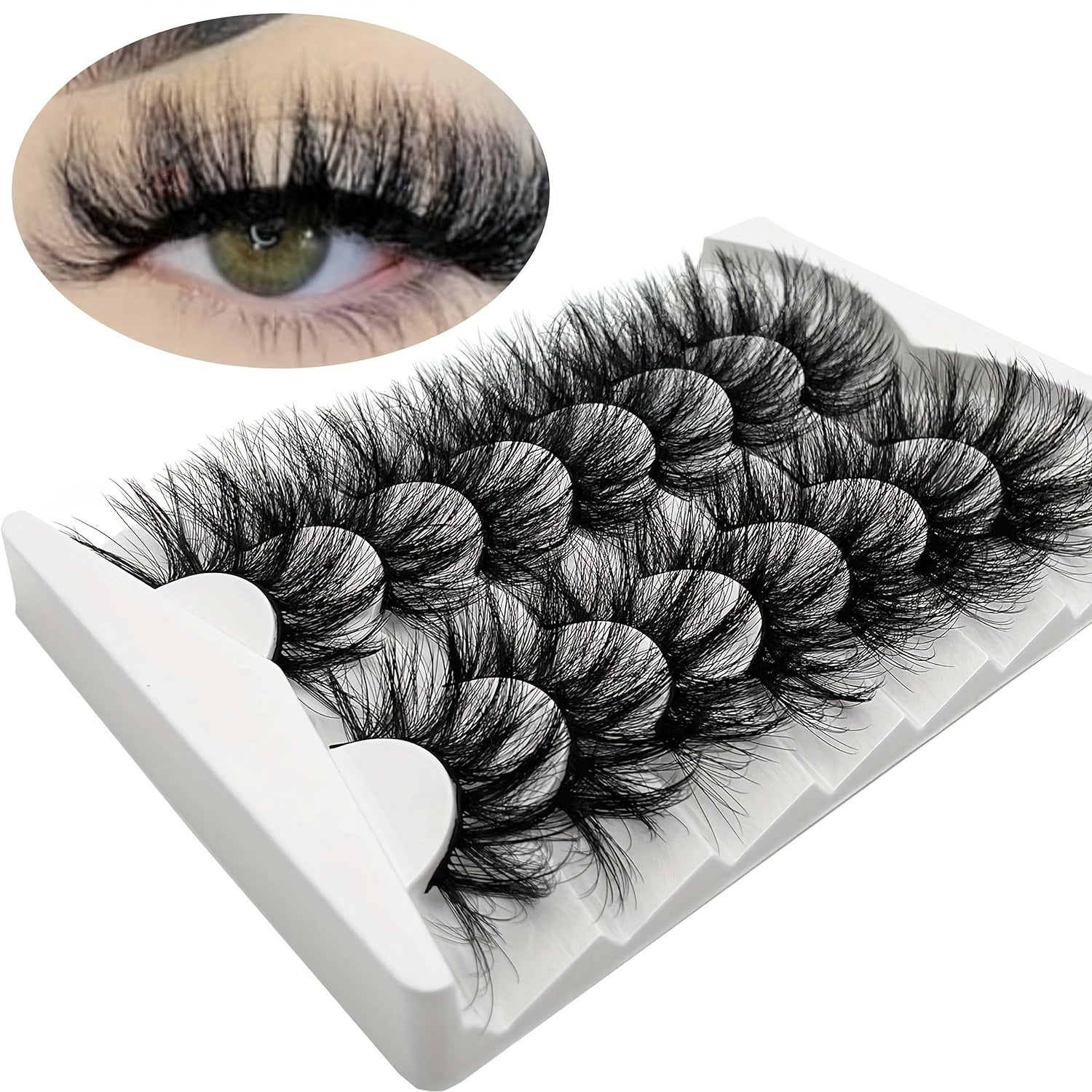 8 Pairs Fluffy 25mm False Eyelashes Faux Mink Halloween Wispy Eyelashes