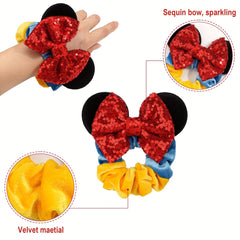 Sequin Mouse Ears Scrunchies Hair Tie Glitter Hair Accessories