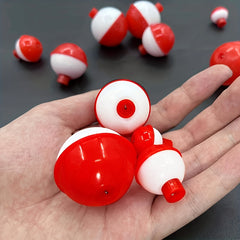 16pcs Hard Fishing Float ABS Fishing Bobbers Push Button Round Floats