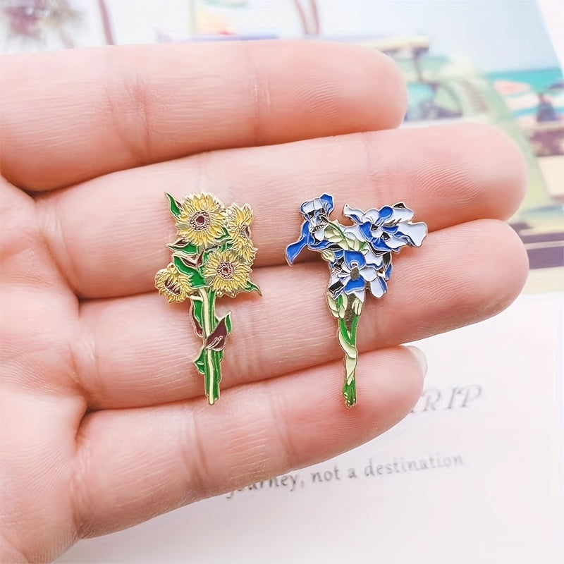 2pcs Plant Enamel Pins Set for Girls | Funny Button Pins Jewelry