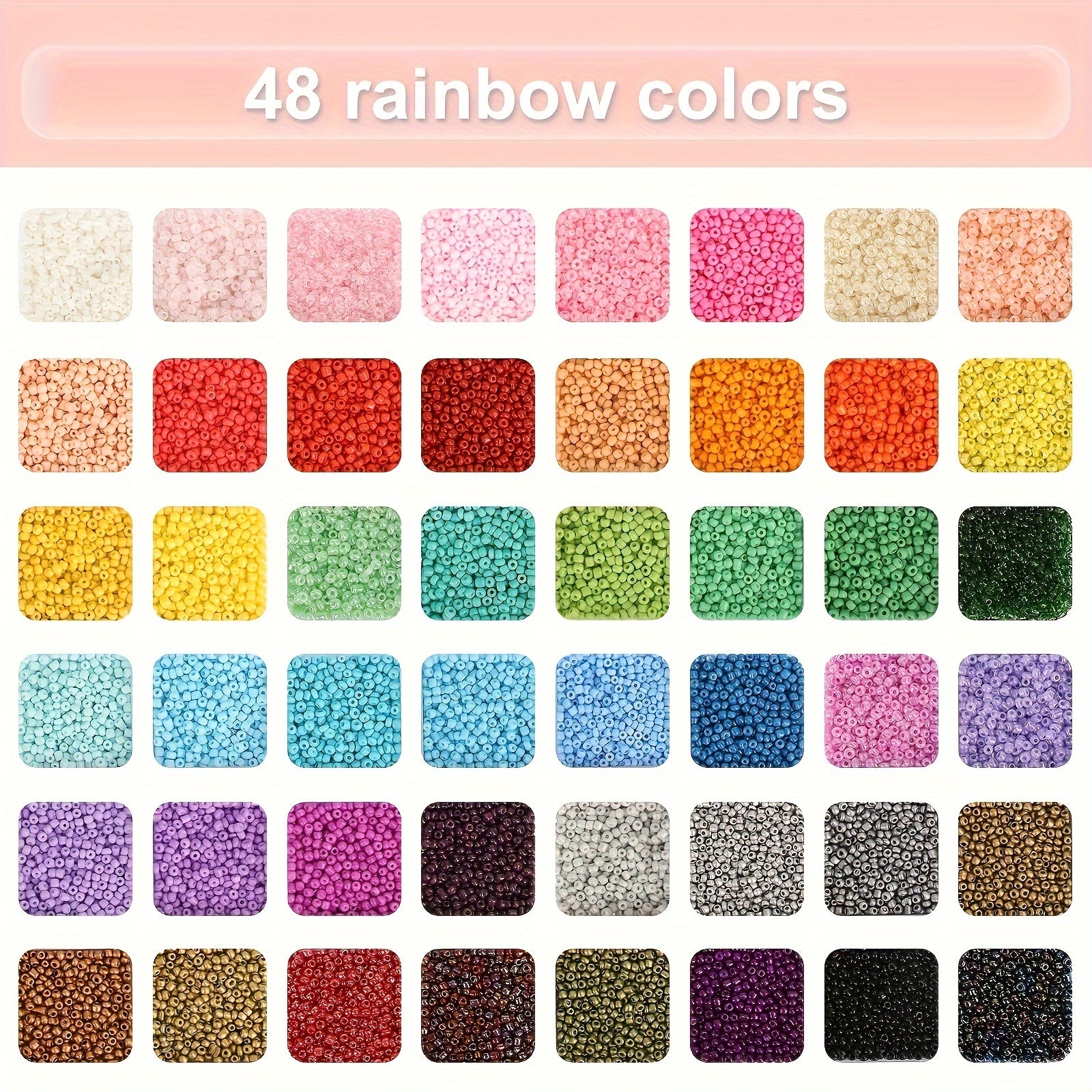 2mm Glass Seed Beads Set with 440 Letter Beads, 100 Smiling Face Beads & 100 Evi