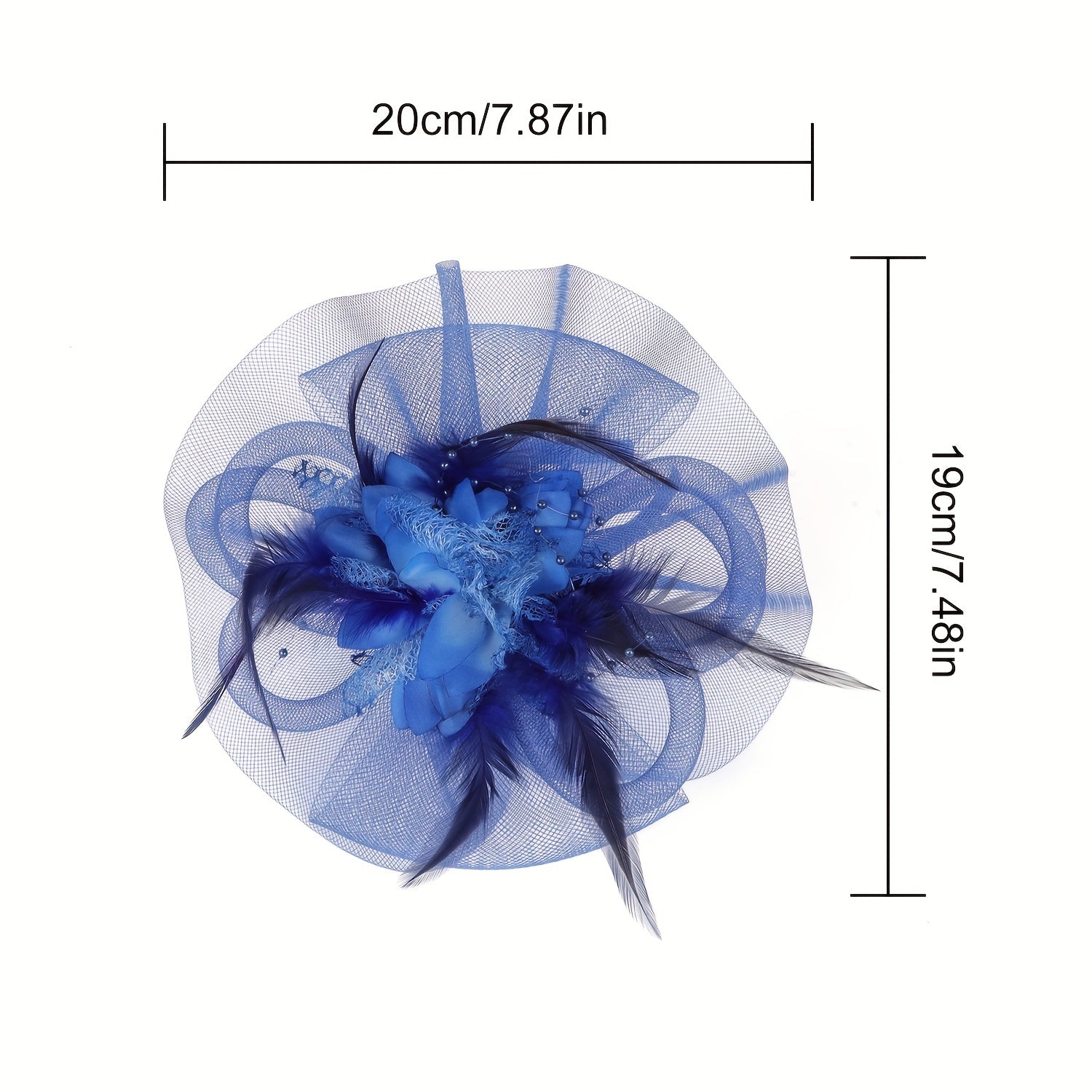 Lady Mesh Hat with Faux Feather Head Piece Accessories