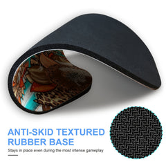 Colorful Tropical Leaves Round Mouse Pad - Non Slip Rubber Base