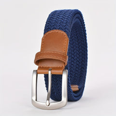 Unisex Elastic Leather Belt Men s Stretch Woven Braided Belt