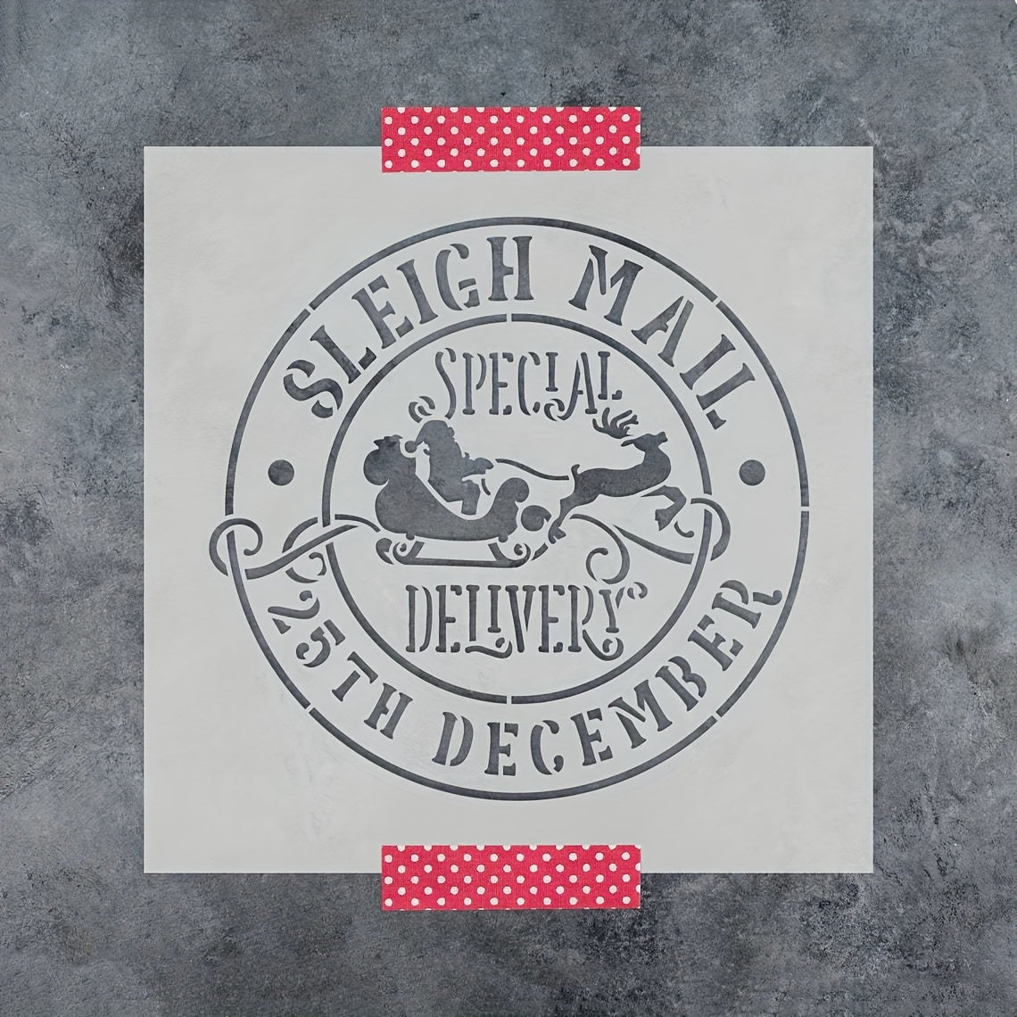 1pc Sleigh Mail Merry Christmas Stencil For Painting DIY