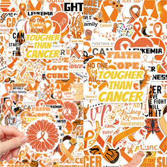 50pcs Leukemia Cancer Awareness Stickers Waterproof DIY Creative Stickers