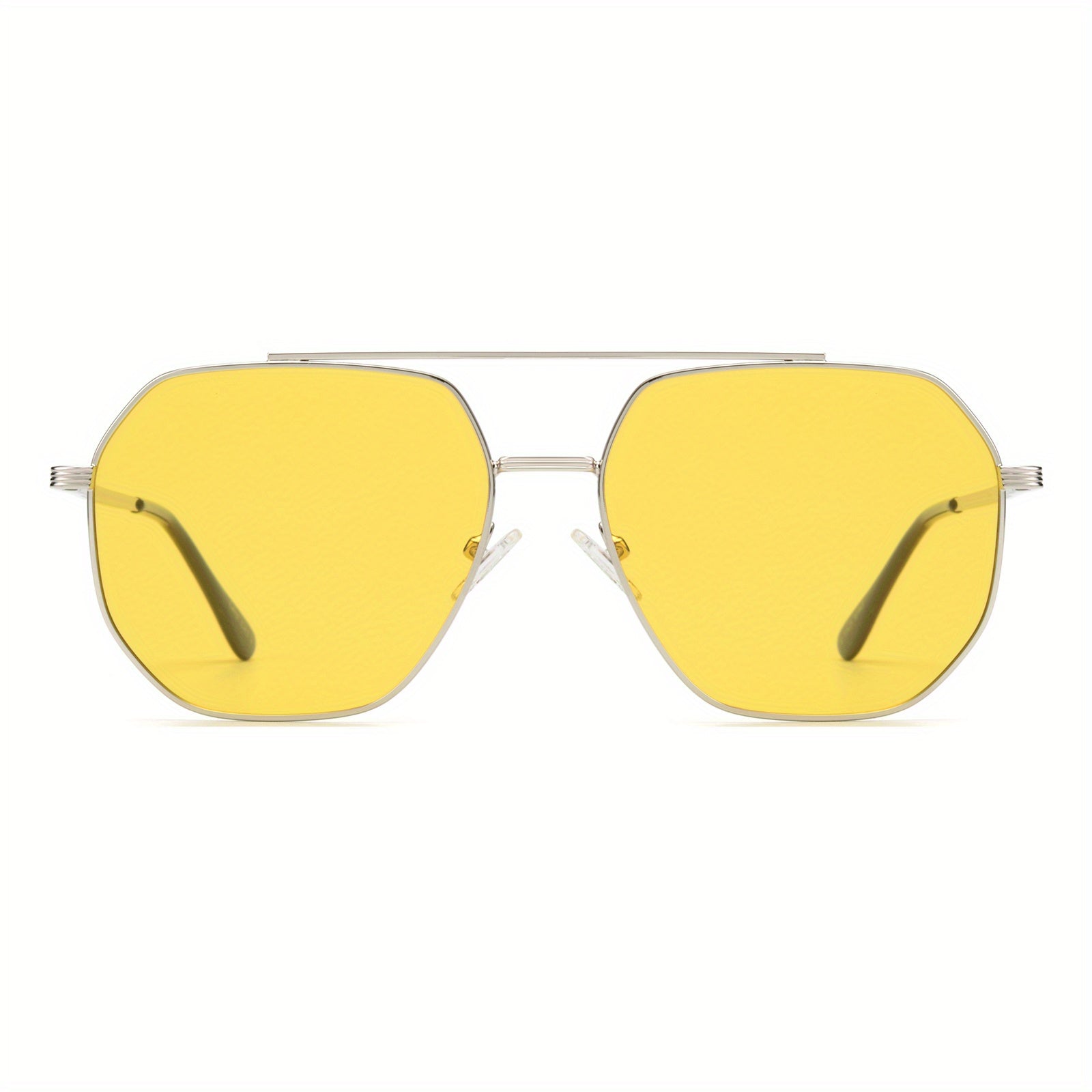 OUWEN Retro Polarized Aviator Sunglasses Night Driving Yellow Glasses