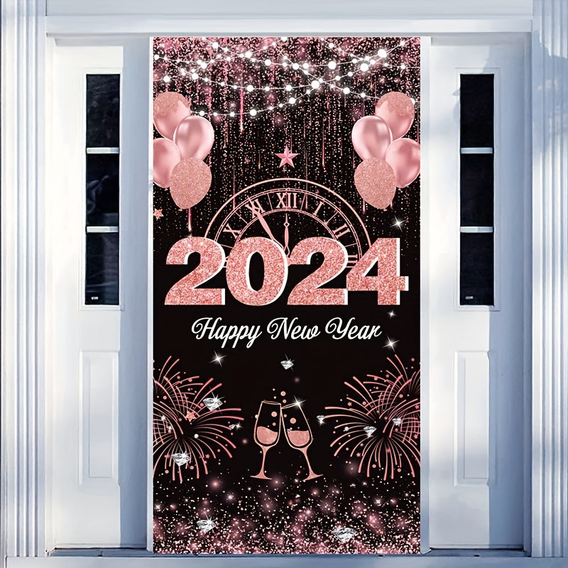 1pc Year Door Banner Party Decoration Supplies Happy Year Party Background