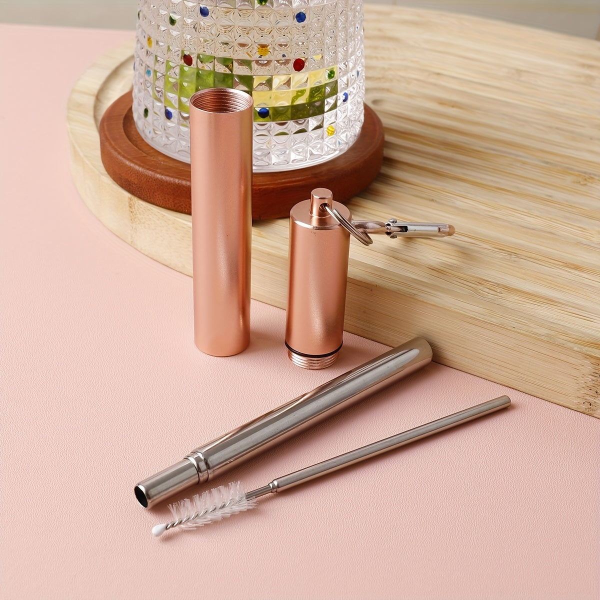 3PCS Retractable Stainless Steel Coffee Tea Milk Straw