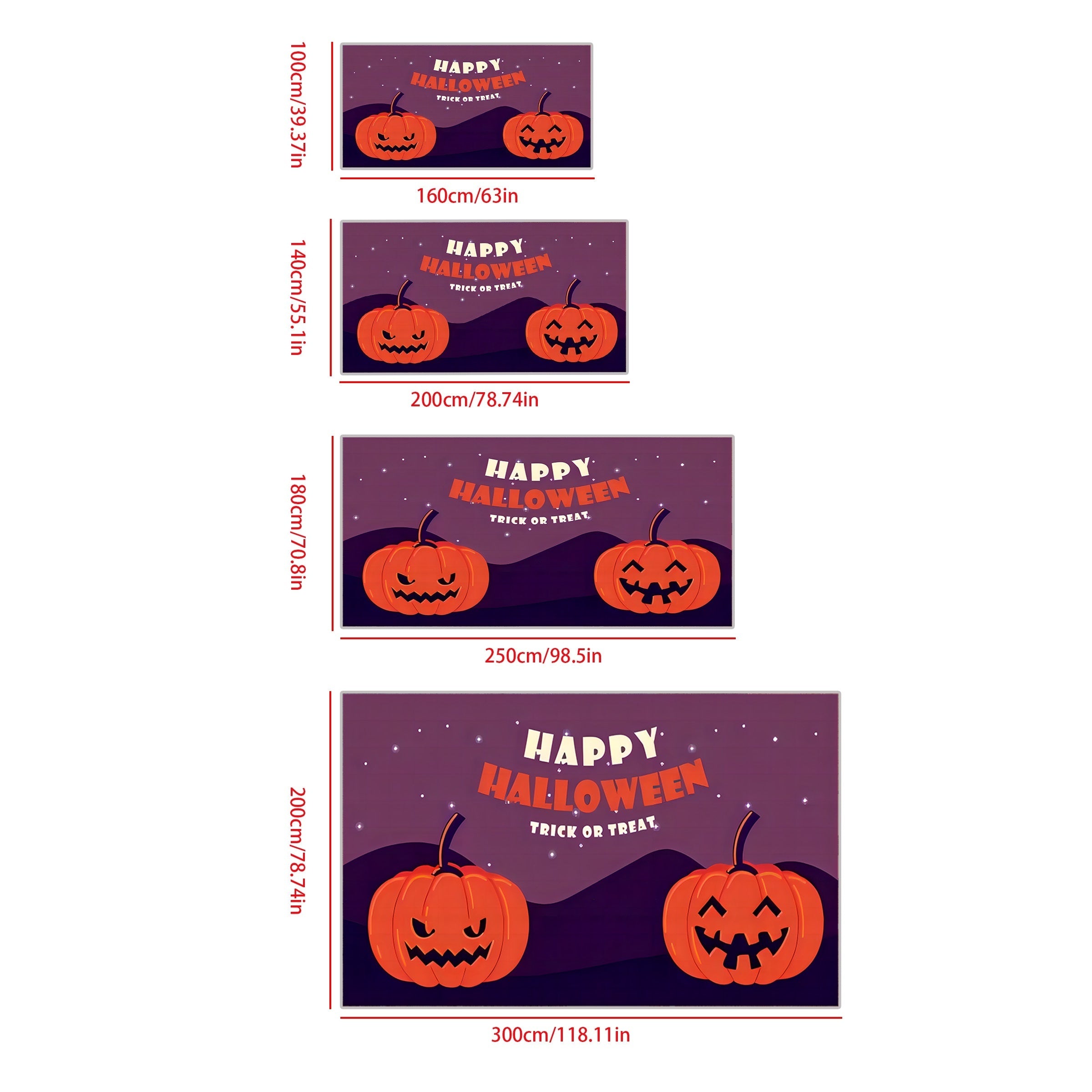 Halloween Purple Floor Carpet Home Decoration Mat Machine Washable