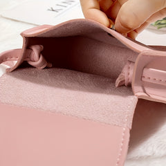 Kids Cartoon PU Leather Crossbody Bag with Bow Coin Purse
