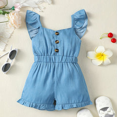 Baby Girls Ruffle Sleeveless Romper Jumpsuit Summer Clothes