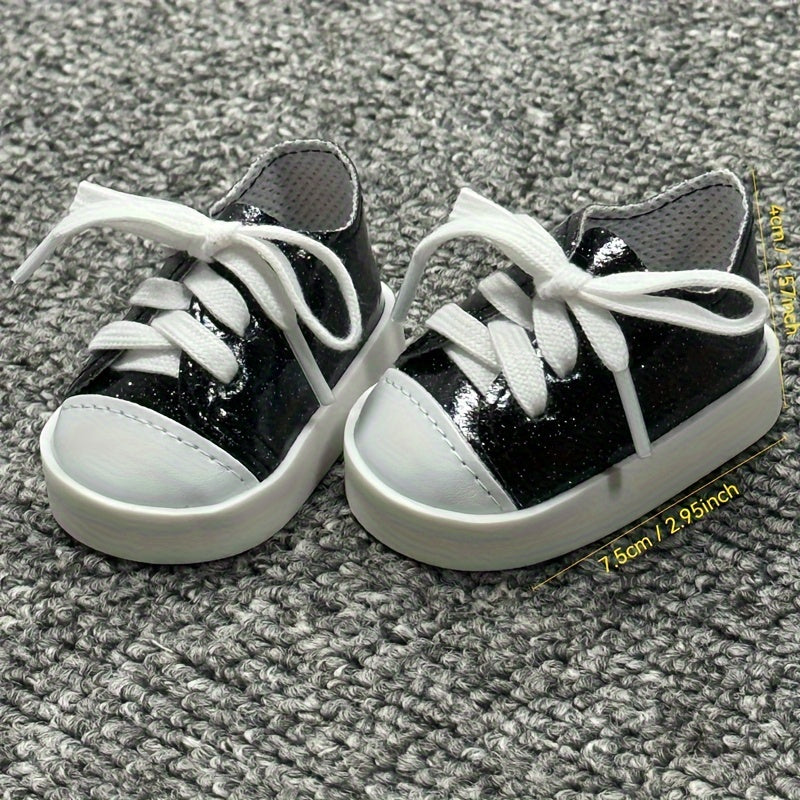 Fluorescent PU Leather Doll Shoes Low Top Sneakers for American Doll