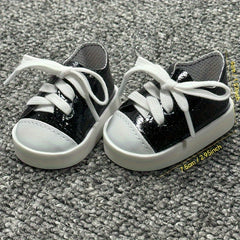 Fluorescent PU Leather Doll Shoes Low Top Sneakers for American Doll