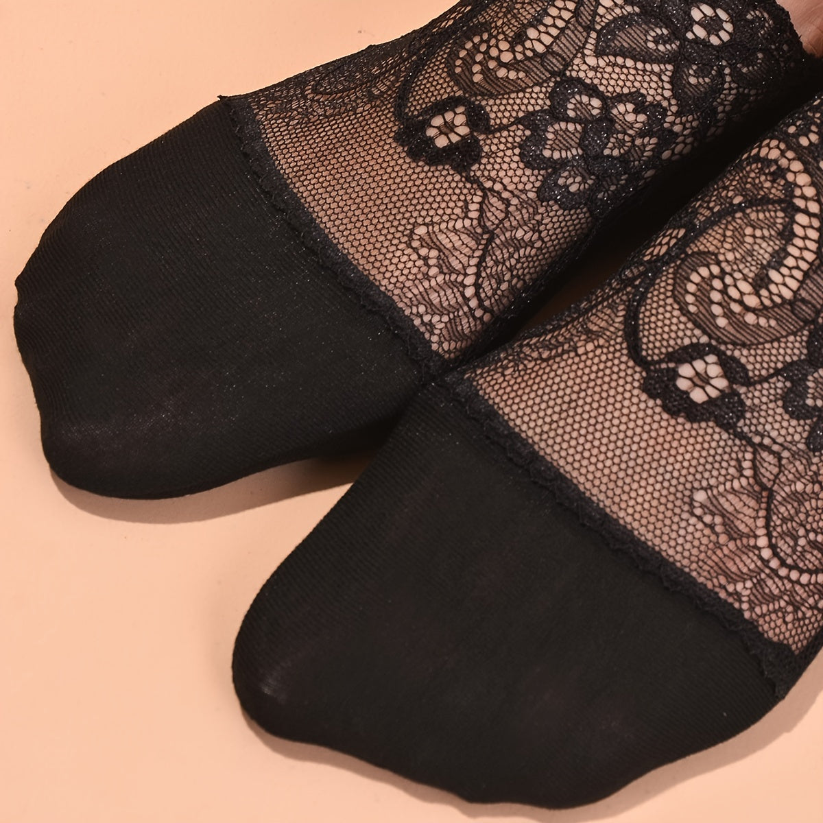 Pearl Lace Socks Thin Breathable Invisible Socks Lace Strappy Women's Stockings