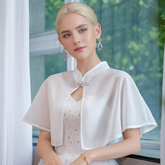 Bridal Thin Shawl with Buckle for Wedding Banquet Party