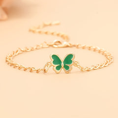 Butterfly Pendant Chain Bracelet Adjustable Minimalist Jewelry for Women