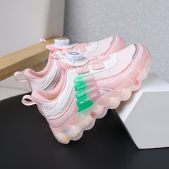 Girl's Rotating Buckle Running Shoes Soft Sole Sneakers
