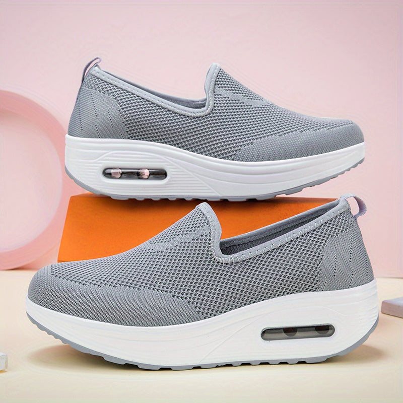 Women's Slip On Mesh Sneakers Air Cushion Shoes Non slip Platform