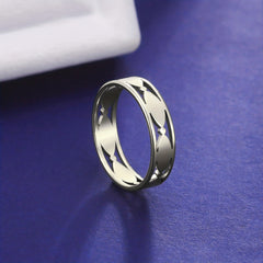 Geometric Stainless Steel Rings for Women Minimalist Couple Promise Jewelry