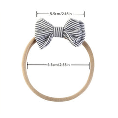 4pcs Striped Fabric Bow Headbands Girls Hair Accessories