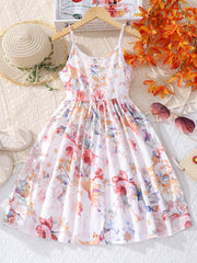 Boho Floral Sleeveless A Line Cami Dress For Summer