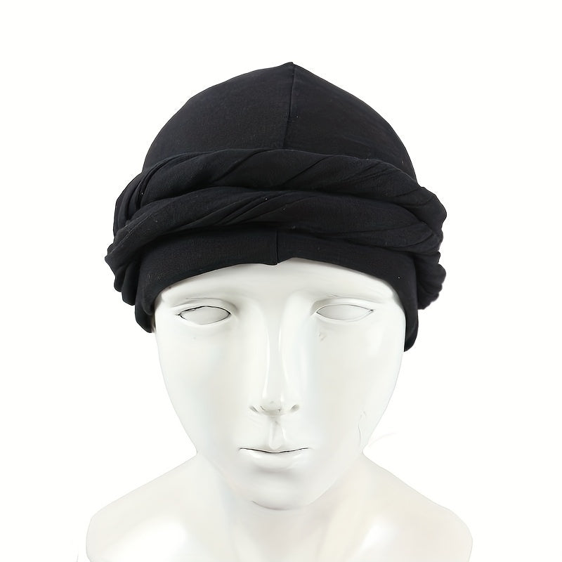 Vintage Twist Head Wrap Durag Ethnic Style Turban Men