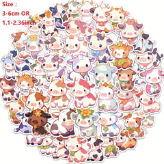 50pcs Rainbow Cow Graffiti Stickers for DIY Waterproof Decoration