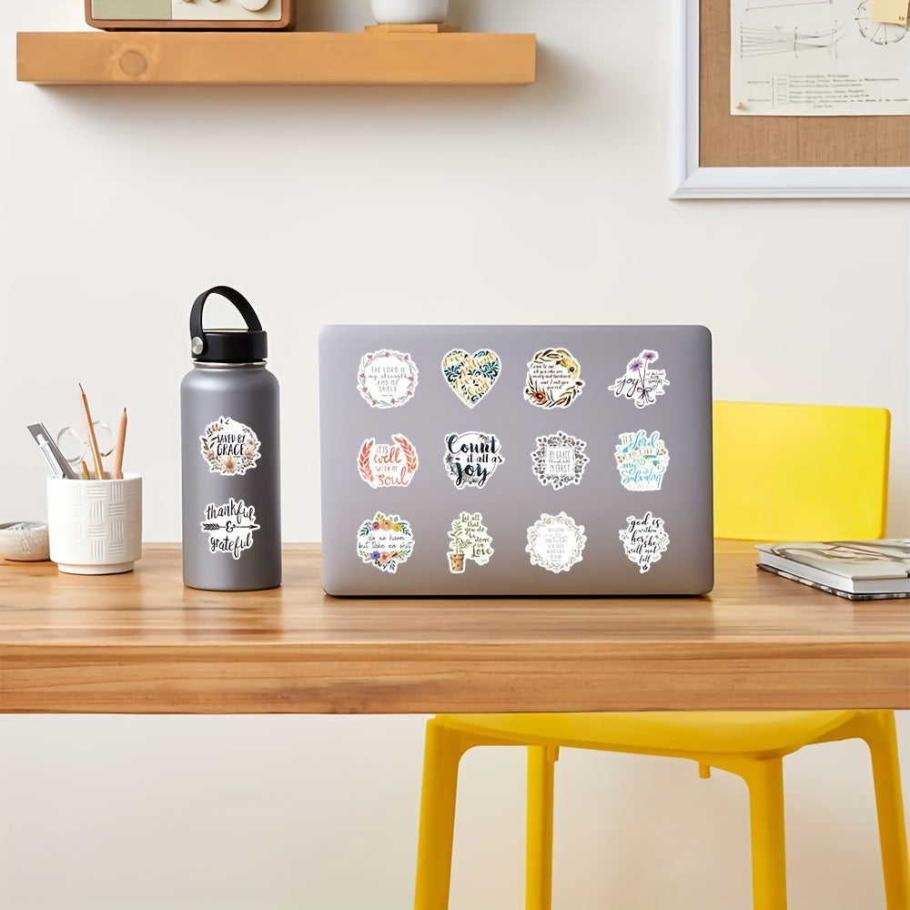 Bible Inspired Vinyl Waterproof Stickers for Kids & Teens - 50 Unique Designs