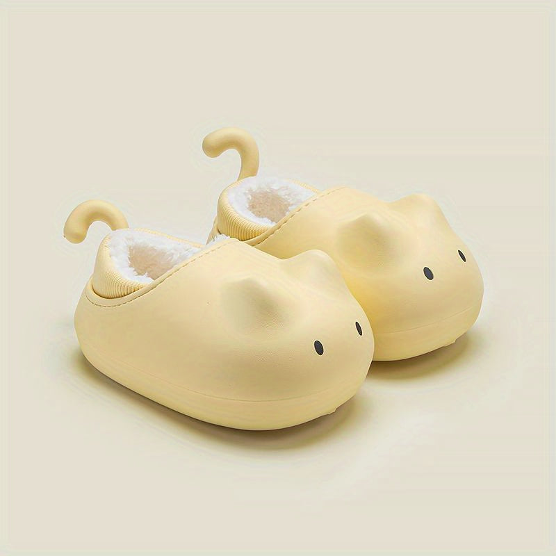 Girls' Cartoon Furry House Shoes - Non Slip Soft Bottom Walking Shoes