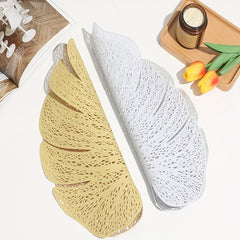 2pcs PVC Leaf Placemat Holloway Washable Reusable Non slip Heat Insulation Mat