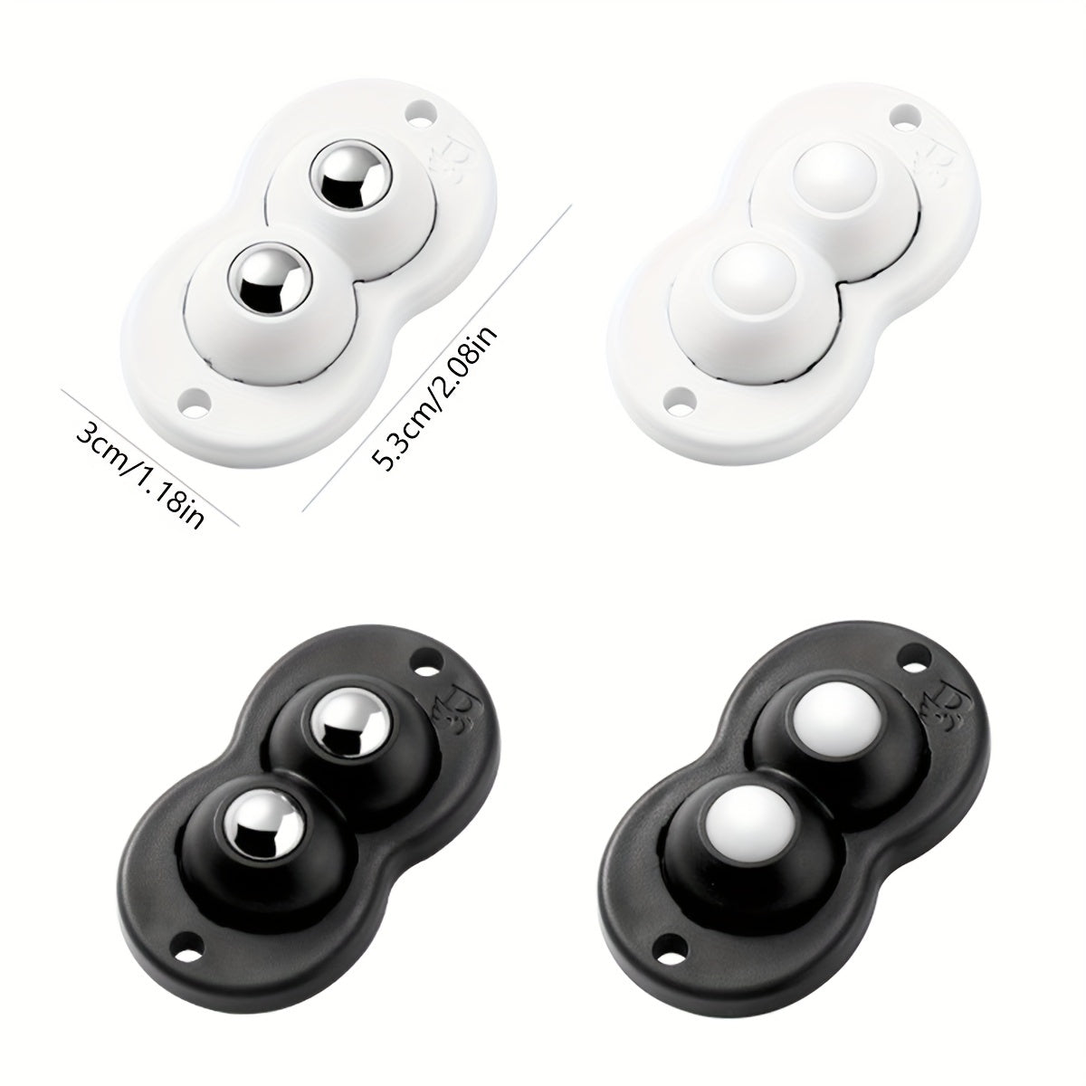 4pcs Self Adhesive Swivel Caster Wheels Stainless Steel Mini Casters