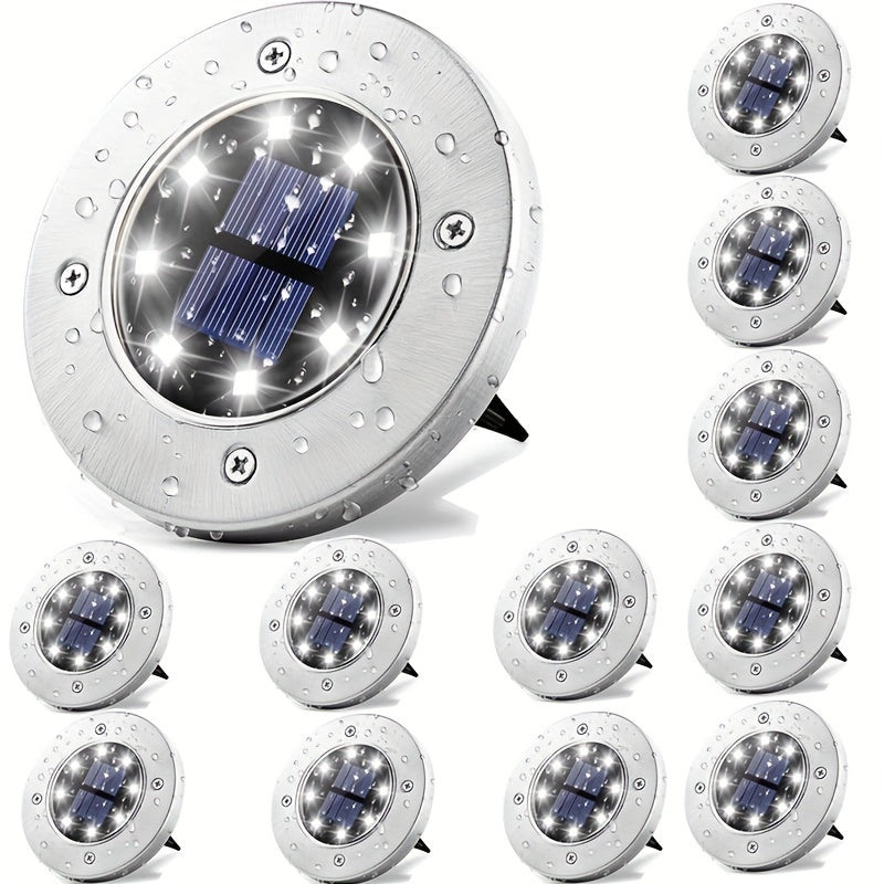 8 LED Solar Ground Lights Outdoor Waterproof Solar Floor Lights Garden Lights