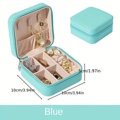 Portable Travel Jewelry Organizer Box PU Leather Storage Case