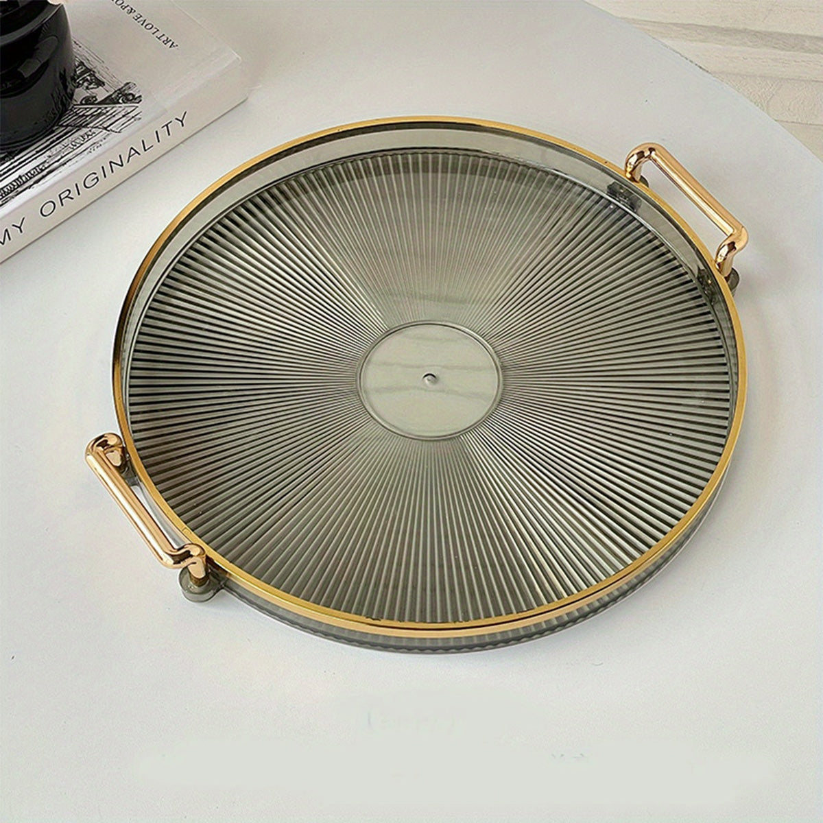 Round Serving Tray Dessert Platter Decorative Vanity Tray Food Tray