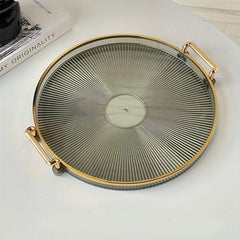Round Serving Tray Dessert Platter Decorative Vanity Tray Food Tray