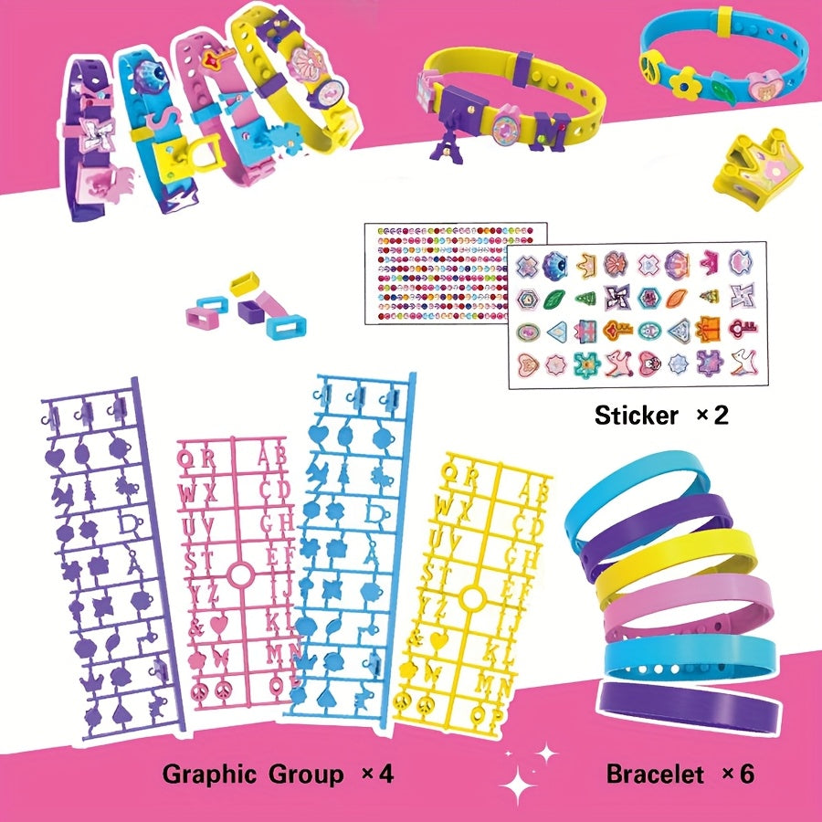 DIY Bracelets Jewelry Making Kit with Charm Stickers Girls Kids