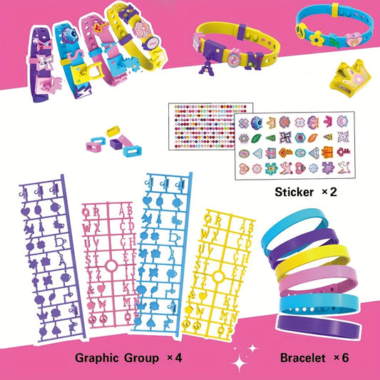 DIY Bracelets Jewelry Making Kit with Charm Stickers Girls Kids